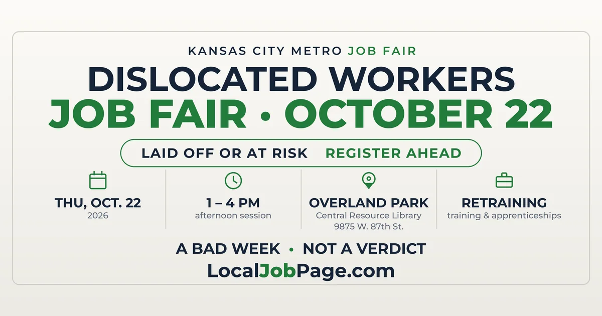 Kansas City Dislocated Workers Job Fair Oct. 22 in Overland Park