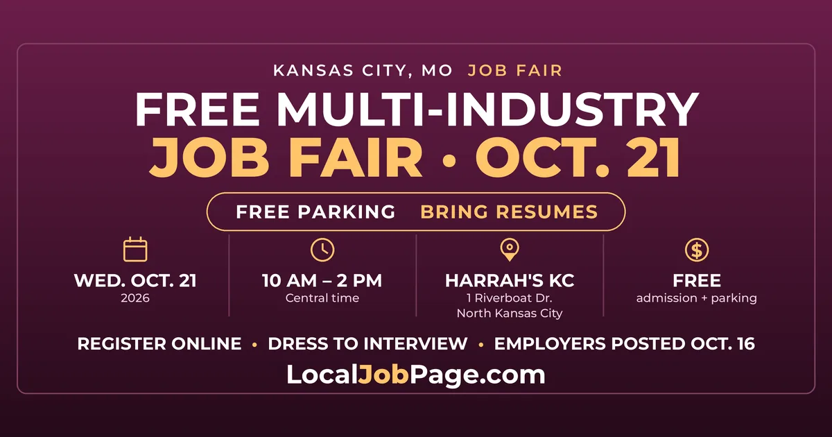 Kansas City Job Fair Oct. 21: Free Hiring Event at Harrah's Kansas City
